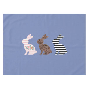 Happy Easter Cute Easter Leopard Bunny Rabbit  Tablecloth