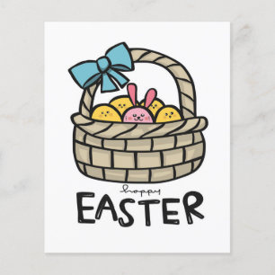 Happy Easter Cute Eggs Basket   Rabbit Bunny Eggs Flyer
