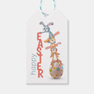 Happy Easter Cute Funny Modern Bunny Rabbit Egg Gift Tags
