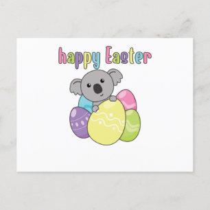 Happy Easter Cute Koala At Easter With Easter Eggs Postcard