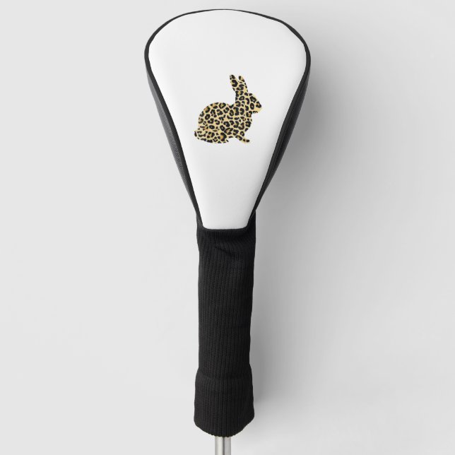 Happy Easter Cute Leopard Bunny Rabbit _1 Golf Head Cover (Front)
