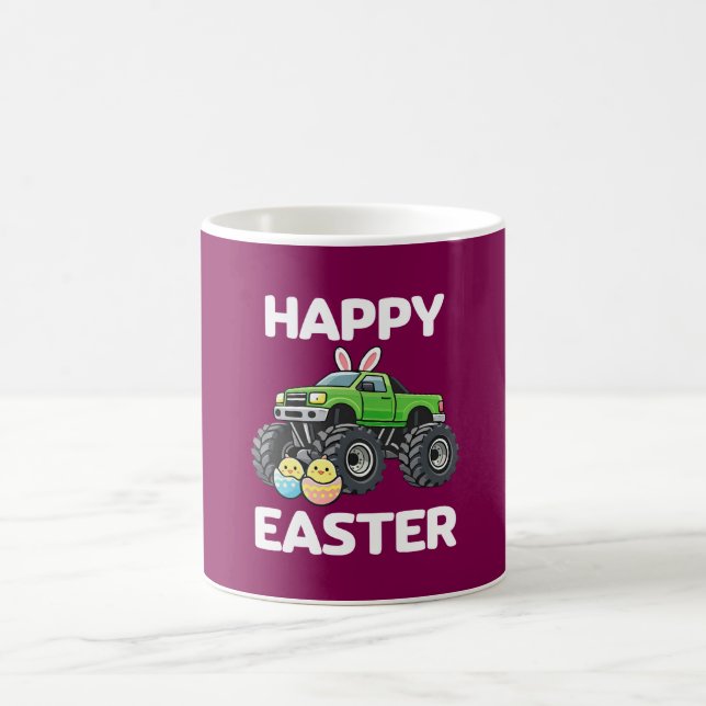 Happy Easter Cute Monster Truck Kids Coffee Mug (Center)