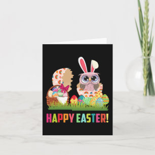 Happy Easter Cute Owl Wearing Bunny Ear Owl Lover  Card
