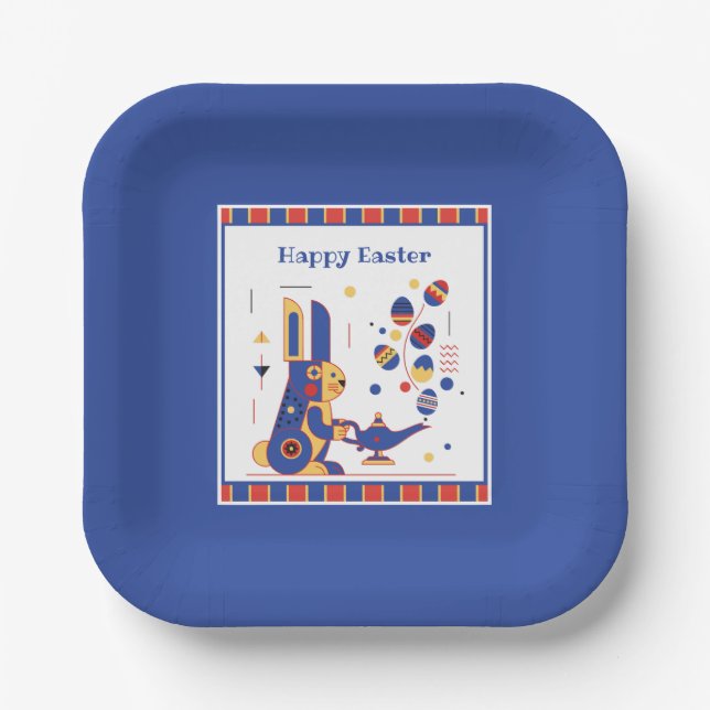 Happy Easter Cute Personalized Paper Plate (Front)