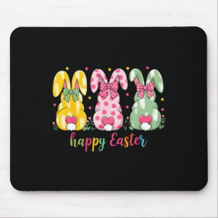 Happy Easter Cute Pink Coquette Bow Flower Bunny R Mouse Mat