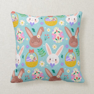 Happy Easter Cute Rabbits Cushion