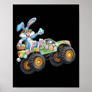 Happy Easter Dabbing Bunny Monster Truck Lovers Ki Poster