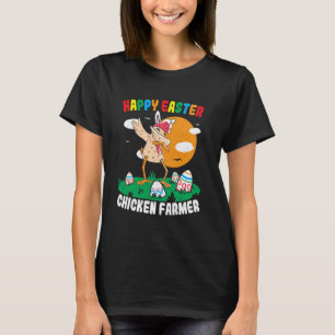 Happy Easter Dabbing Chicken Farmer Egg Hunt T-Shirt