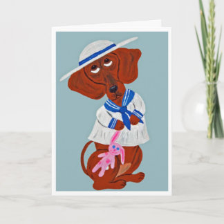 Happy Easter Dachshund Folded Greeting Card