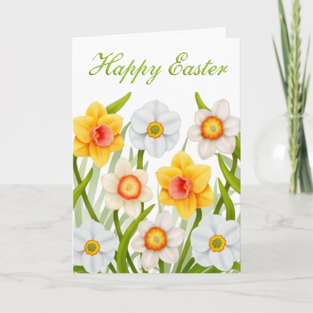 Happy Easter Daffodils Card (Front)