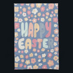 HAPPY EASTER Daisies Floral Cheerful Unique Spring Tea Towel<br><div class="desc">Check out this special towel with custom artwork! Visit my shop for more designs! Personalise with your own text or change the background colours. Let me know if you'd like something custom. Check my shop for matching items like greeting cards,  garden flags and gift wrap.</div>