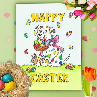 Happy Easter Dalmatian Postcard