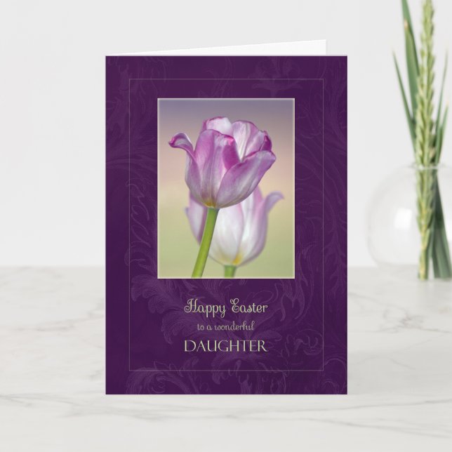 Happy Easter Daughter Card / Easter Tulips (Front)