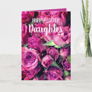 Happy Easter Daughter Pink Roses Card