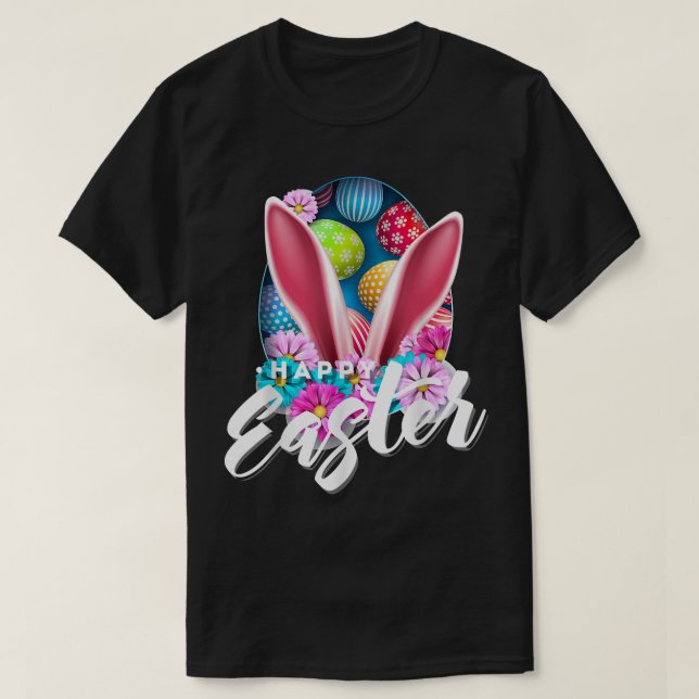 Happy Easter Day 2022 Bunny Hug Easter Eggs Funny  T-Shirt (Design Front)