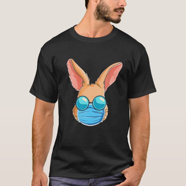 Happy Easter Day 2022 Bunny In A Mask Eggs Hunt Qu T-Shirt (Front)