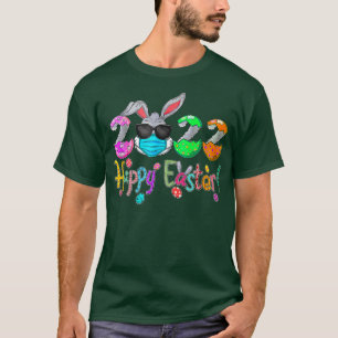 Happy Easter Day 2022 Bunny With Mask Funny Rabbit T-Shirt