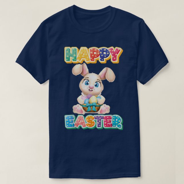 Happy Easter Day 2022 Shirt Bunny Hug Easter Eggs  (Design Front)