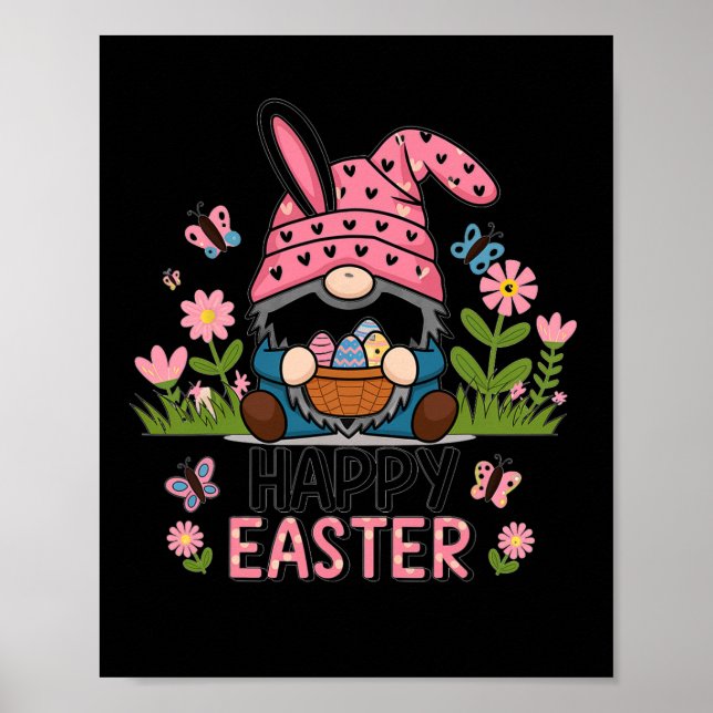 Happy Easter Day 2025 Bunny Gnome  Poster (Front)