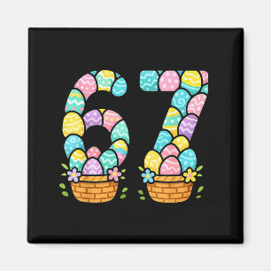Happy Easter Day 67 Bunny Six Seven 6 7 Eggs Easte Magnet
