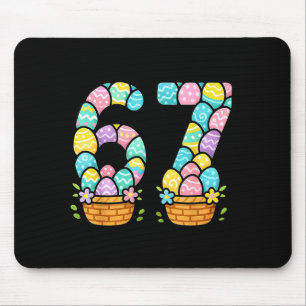 Happy Easter Day 67 Bunny Six Seven 6 7 Eggs Easte Mouse Mat