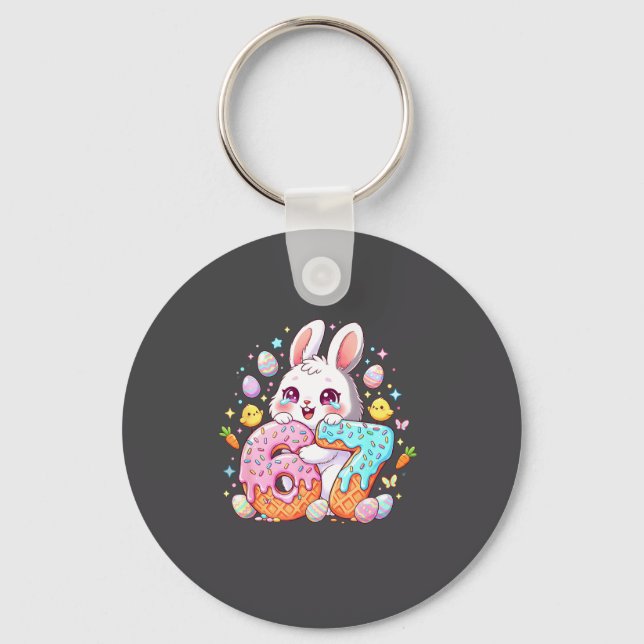 Happy Easter Day 67 Bunny Six Seven Easter 6 7 Eas Key Ring (Front)