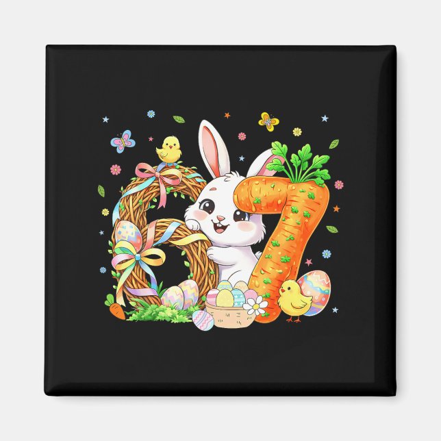 Happy Easter Day 67 Bunny Six Seven Easter 6 7 Eas Magnet (Front)