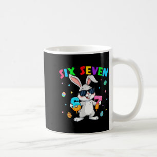 Happy easter day 67 bunny six seven funny 6 7 kids coffee mug