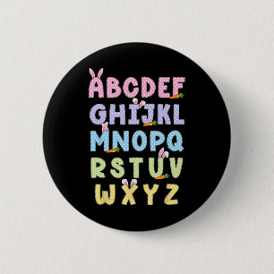 Happy Easter Day Alphabet Abcs Elemeno For Teacher 6 Cm Round Badge