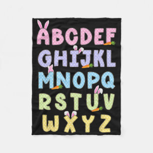 Happy Easter Day Alphabet Abcs Elemeno For Teacher Fleece Blanket