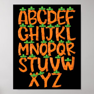 Happy Easter Day Alphabet Abcs Elemeno For Teacher Poster