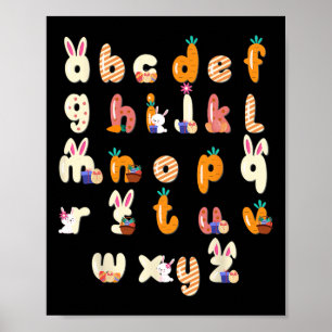 Happy Easter Day Alphabet Abcs Elemeno For Teacher Poster