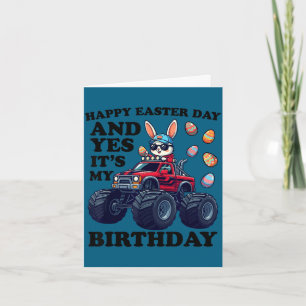 Happy easter day and birthday boys monster truck card