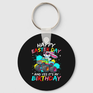 Happy Easter Day And Yes Its My Birthday Truck Bun Key Ring