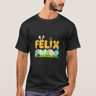 Happy Easter Day Boys Men Personalised Name Felix  T-Shirt