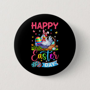 Happy Easter Day Bunny Chicken Hunting Chocolate E 6 Cm Round Badge