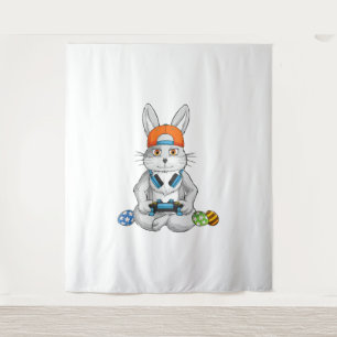 Happy Easter Day Bunny Egg Gamer Tapestry