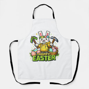 Happy Easter Day Bunny Egg Gamer Video Game Kids M Apron