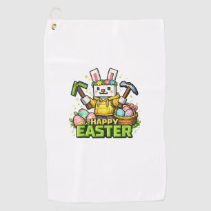 Happy Easter Day Bunny Egg Gamer Video Game Kids M Golf Towel