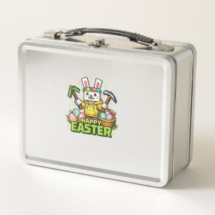 Happy Easter Day Bunny Egg Gamer Video Game Kids M Metal Lunch Box