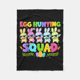 Happy easter day bunny egg hunting squad boy girl fleece blanket
