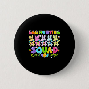 Happy easter day bunny egg hunting squad boy girlH 6 Cm Round Badge
