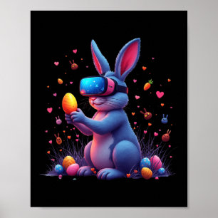 Happy Easter Day Bunny Egg Video Game Funny Vr Gam Poster