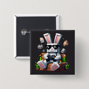 Happy Easter Day Bunny Egg Video Gamer Easter Day 15 Cm Square Badge