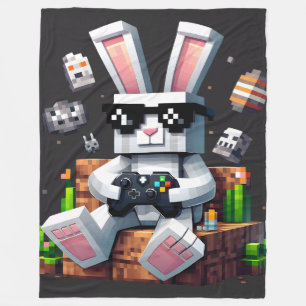 Happy Easter Day Bunny Egg Video Gamer Easter Day Fleece Blanket