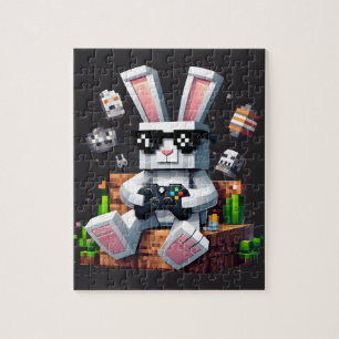 Happy Easter Day Bunny Egg Video Gamer Easter Day Jigsaw Puzzle