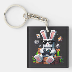 Happy Easter Day Bunny Egg Video Gamer Easter Day Key Ring
