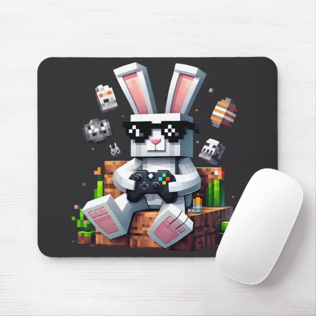 Happy Easter Day Bunny Egg Video Gamer Easter Day Mouse Mat (With Mouse)