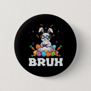 Happy Easter Day Bunny Egg Video Games Kids Men Ga 6 Cm Round Badge