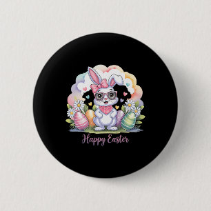 Happy Easter Day Bunny Eggs Cute Happy Easter Bunn 6 Cm Round Badge